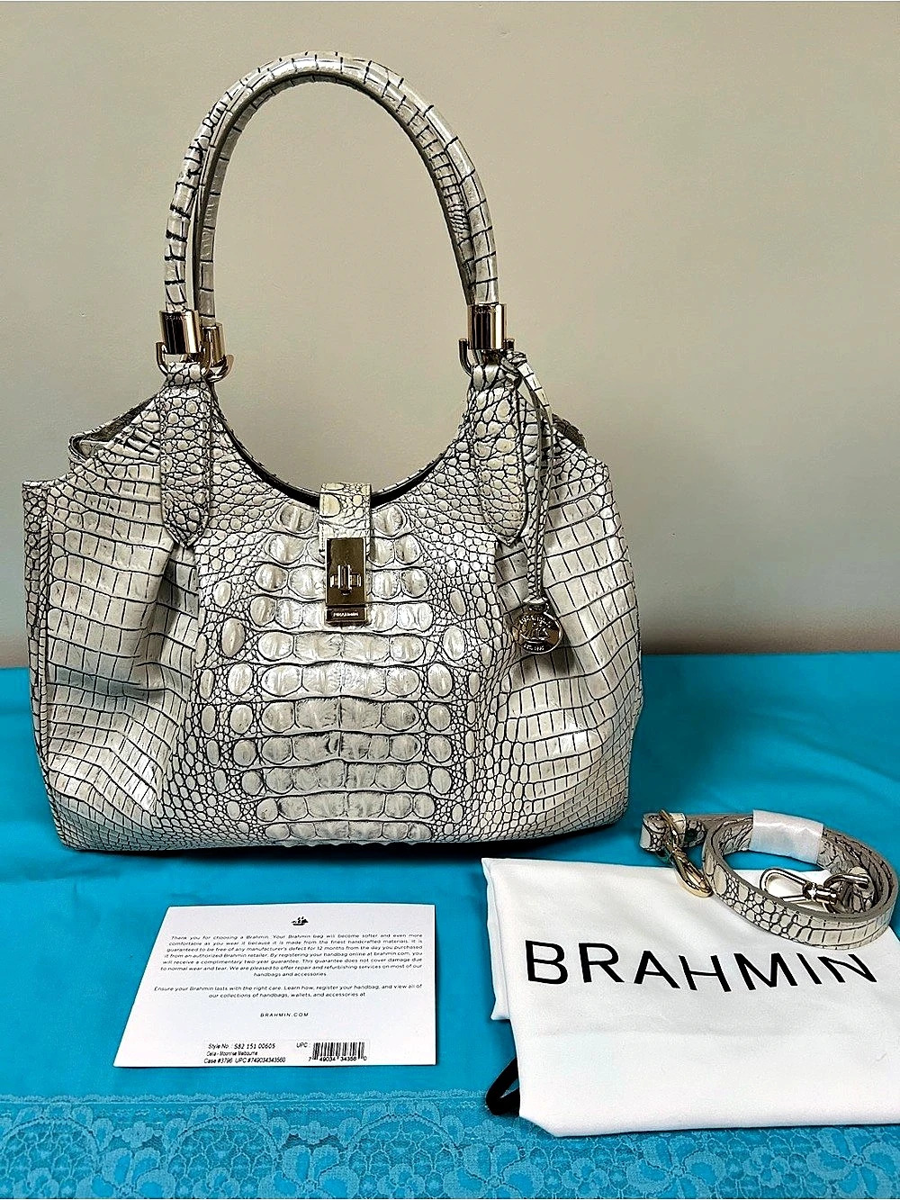 Brahmin Celia Melbourne Shoulder Bag Silver